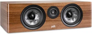 Polk Audio Reserve Series R400 Large Center Channel Loudspeaker, 1" Pinnacle Ring Tweeter & Dual 6.5” Turbine Cone Woofers, Hi-Res Certified, Dolby Atmos & IMAX Enhanced, Wall Mountable, Walnut Brown