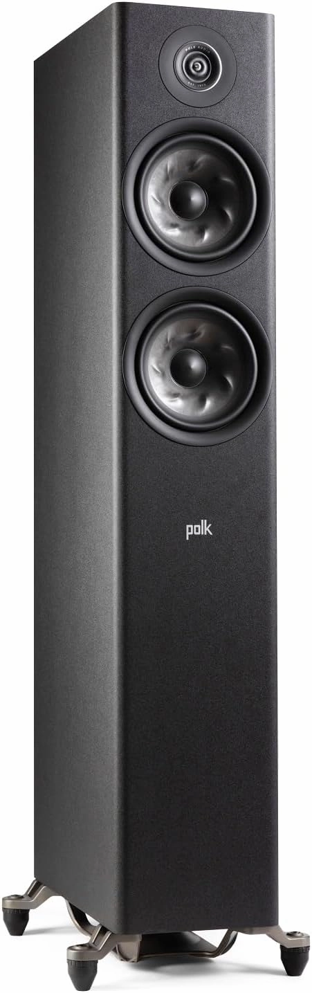Polk Audio Reserve Series R600 Tower Speaker, 1" Pinnacle Ring Tweeter & Dual 6.5" Turbine Cone Woofers, Hi-Res Certified, Dolby Atmos & IMAX Enhanced for Dynamic Home Theater Audio, Black