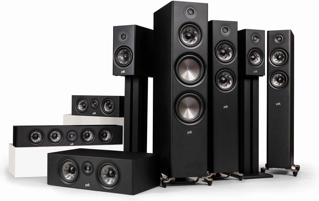 Polk Audio Reserve Series R600 Tower Speaker, 1" Pinnacle Ring Tweeter & Dual 6.5" Turbine Cone Woofers, Hi-Res Certified, Dolby Atmos & IMAX Enhanced for Dynamic Home Theater Audio, Black