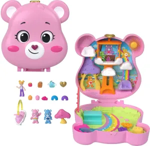 Polly Pocket x Care Bears Dolls & Playset with Toy Car and Themed Accessories, Travel Toy, Partnership Compact