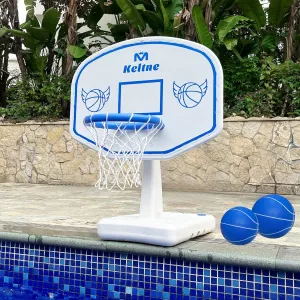 Pool Basketball Hoop, Oversized Poolside Basketball Hoop for Swimming Pool Basketball Game, 34"x34"x42.2" Water Basketball Hoops with Lengthen Base/ 2 Balls/Pump, Made for Teens, Adults.