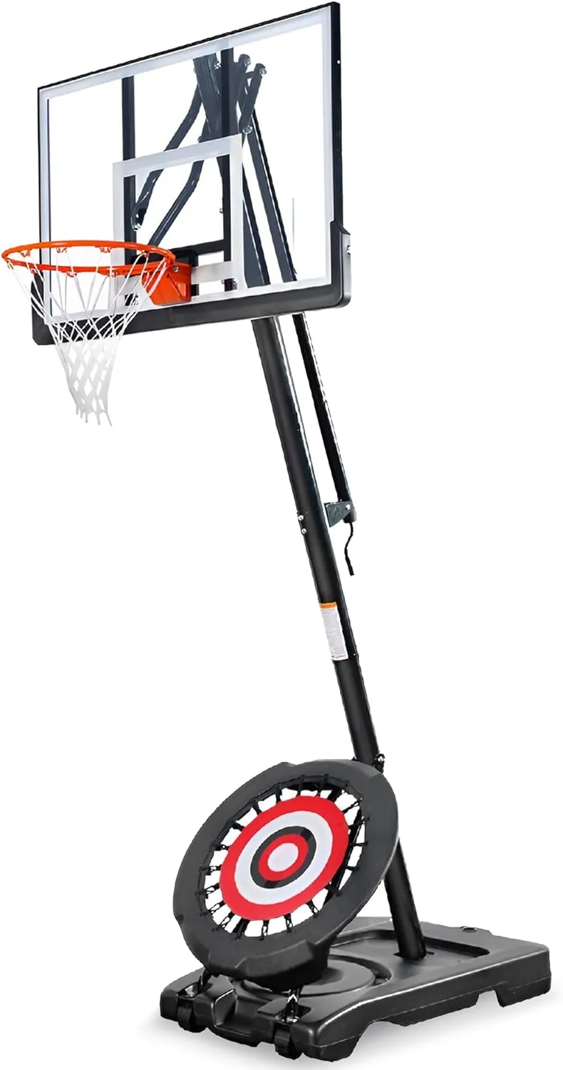 Portable Basketball Hoop with 7.5-10 Ft. Adjustable Height & Rebounder