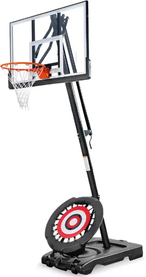 Portable Basketball Hoop with 7.5-10 Ft. Adjustable Height & Rebounder
