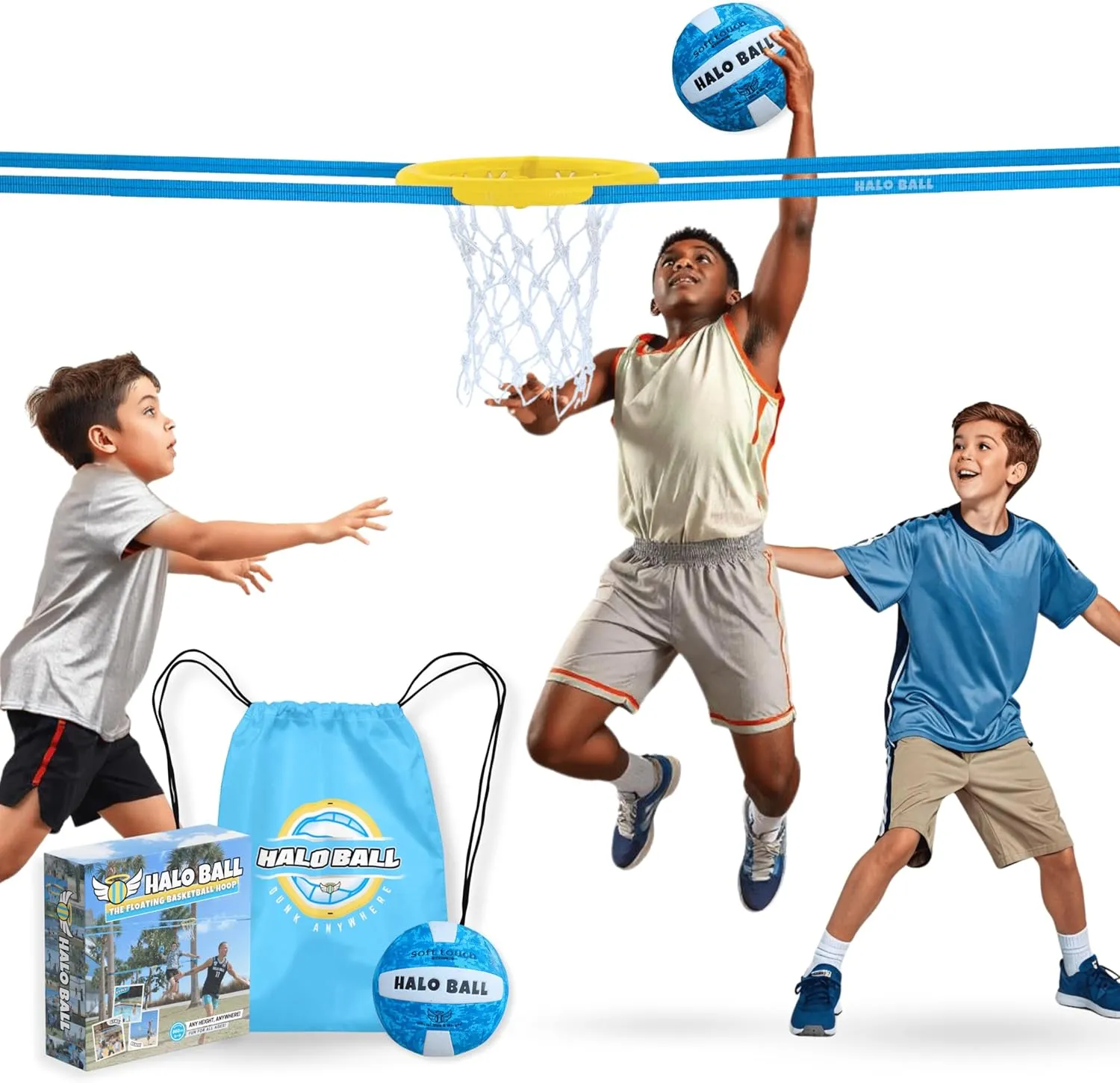 Portable Basketball Hoop with Adjustable Height - Play Floating Outdoor Yard Game at Beach, Lawn, Backyard, Pool, Grass - New Sport for Boys, Girls, Family