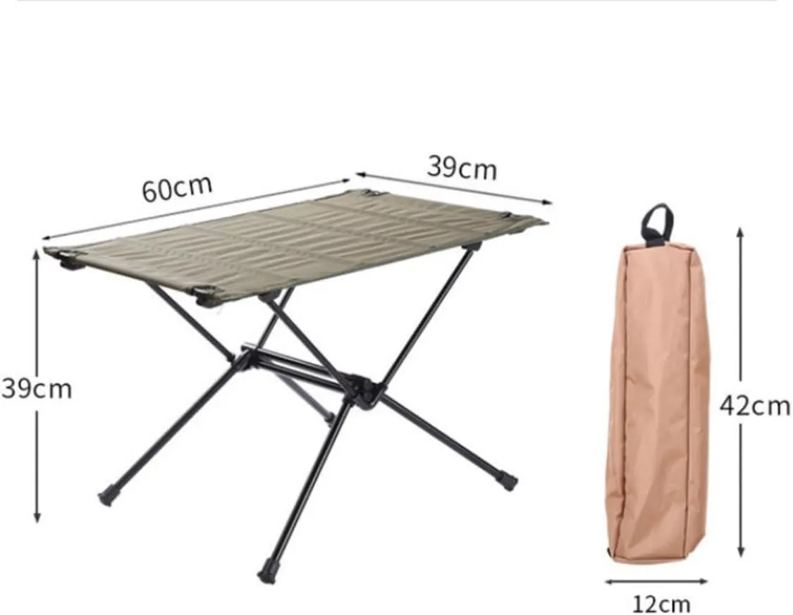 Portable Beach Table Camping Folding Table Lightweight Folding Fabric Table Aluminum Parallel Bars Camping Picnic Table Folding Camping Table (Color : C, Size : 60 * 39 * 39cm)
