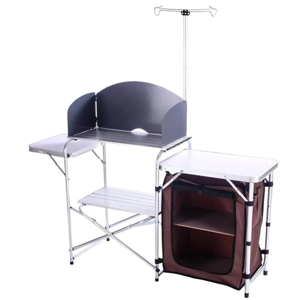 Portable Camping Kitchen - Foldable Outdoor Cooking Station