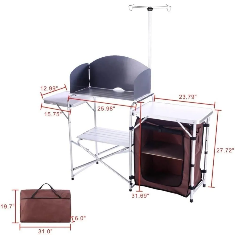 Portable Camping Kitchen - Foldable Outdoor Cooking Station
