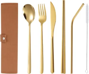 Portable Camping Kitchen Utensil Set, 7pcs Stainless Steel Camping Accessories Cooking, Camp Kitchen Accessories & Organizer, Camping Equipment, Camping Tools & Stuff