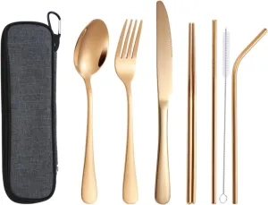 Portable Camping Kitchen Utensil Set, 8pcs Camping Accessories Cooking, Stainless Steel Camp Kitchen Accessories & Organizer, Camping Equipment, Camping Tools & Stuff