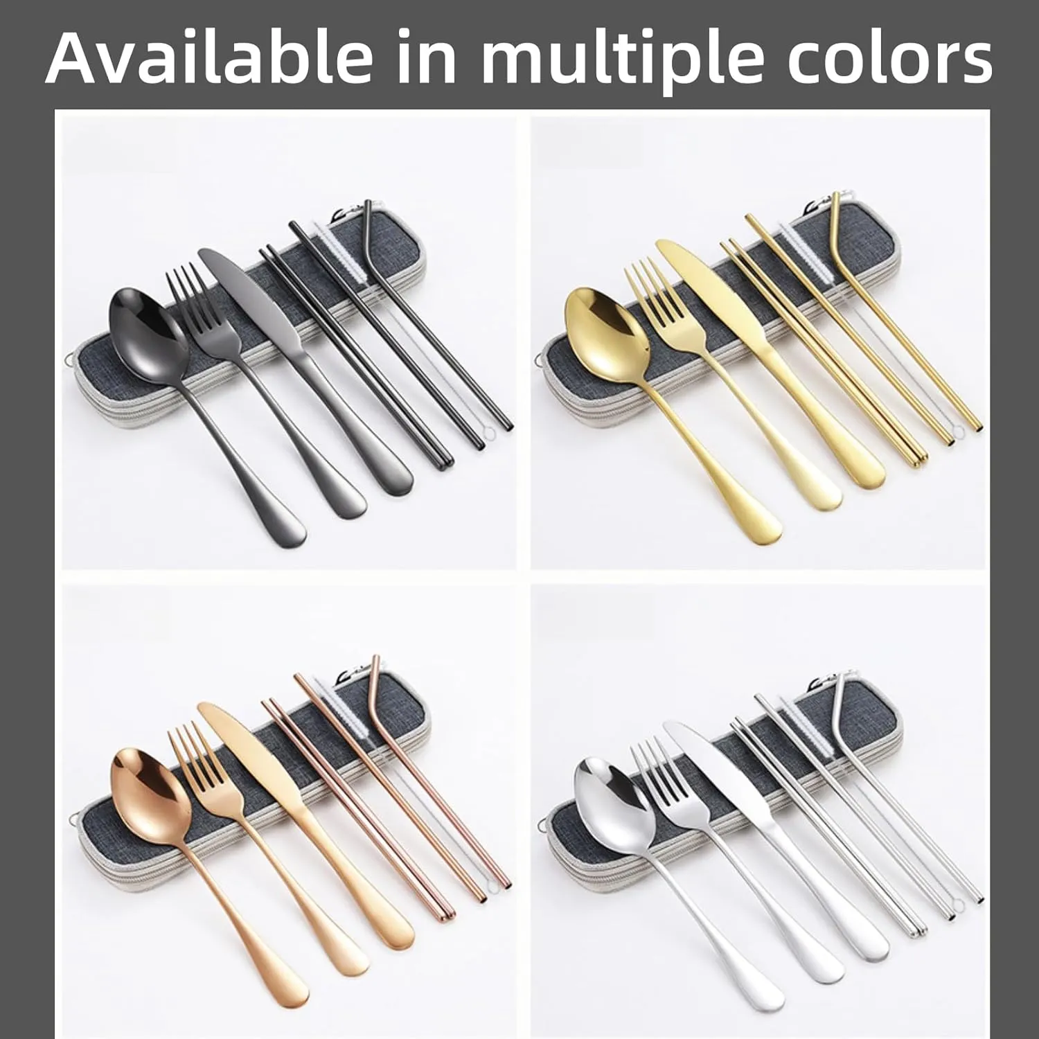 Portable Camping Kitchen Utensil Set, 8pcs Camping Accessories Cooking, Stainless Steel Camp Kitchen Accessories & Organizer, Camping Equipment, Camping Tools & Stuff
