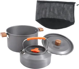 Portable Cooking Set for Camping with Lid and Stockpot for Outdoor Use