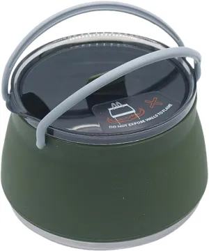 Portable Foldable Camping Cooking Pots, Backpacking Silicone Stove with Lid, Lightweight Camping Cookware for Indoor Home Kitchen Outdoor Travel Outdoor Hiking Camping (Dark Green)