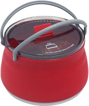 Portable Foldable Camping Cooking Pots, Backpacking Silicone Stove with Lid, Lightweight Camping Cookware for Indoor Home Kitchen Outdoor Travel Outdoor Hiking Camping (Red)