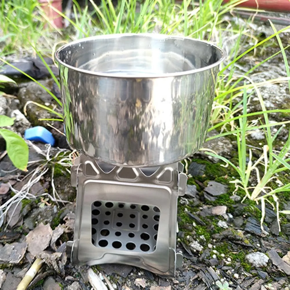 Portable Stove, Butane Camping Stove, Portable Card Stove, Firewood Camping Stove for Outdoor Kitchen (L)