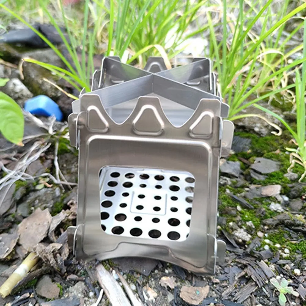 Portable Stove, Butane Camping Stove, Portable Card Stove, Firewood Camping Stove for Outdoor Kitchen (L)