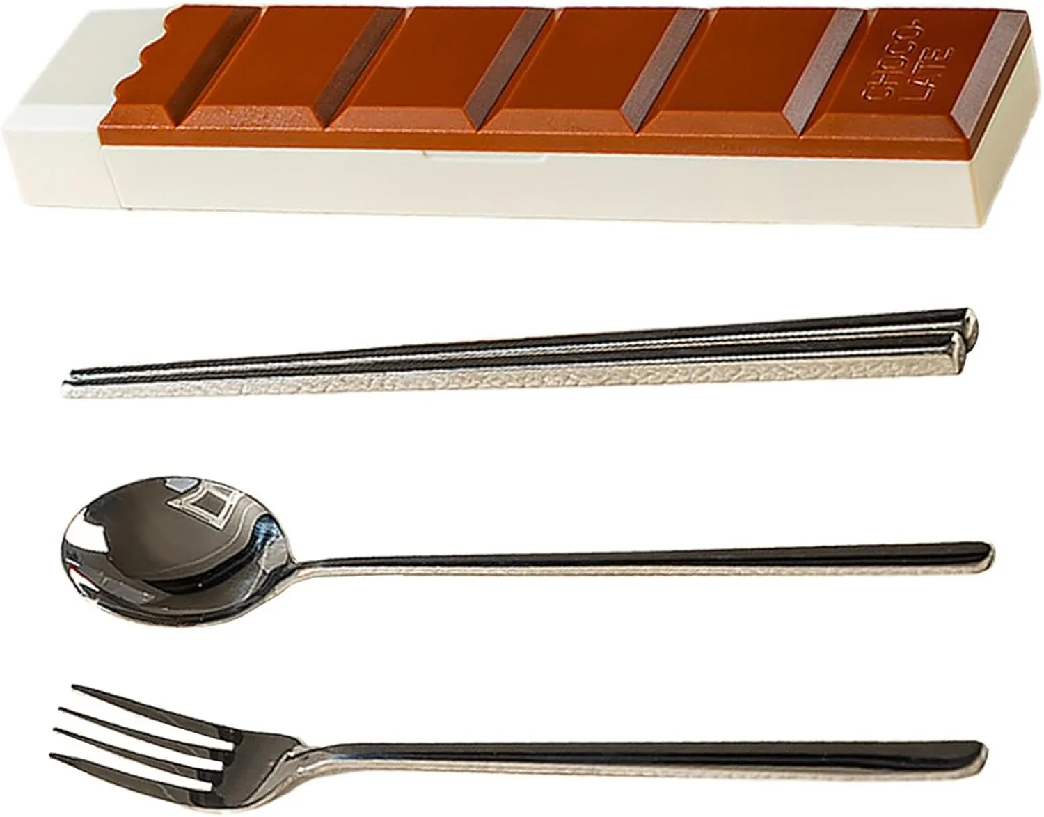 Portable Tableware Set, Travel Utensils Set, Stainless Steel Cartoon Utensils Set, Cute Utensil Set with Liquid Compartment, Portable Cutlery Set for Camping Picnics
