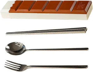 Portable Tableware Set, Travel Utensils Set, Stainless Steel Cartoon Utensils Set, Cute Utensil Set with Liquid Compartment, Portable Cutlery Set for Camping Picnics