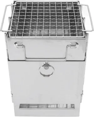 Portable Wood Burning Camp Stove, Outdoor Picnic Stove Mini Portable Camping Grill Wood Burning Stove Grill Mini BBQ Grill