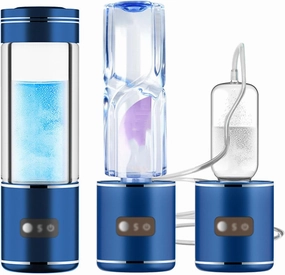 Portable Hydrogen Rich Generator, Water Filter Ion Cup, Rechargeable Electrolysis Ionizer, Pure H2 Ventilator, 3000PPB high Concentration Alkaline Bottle