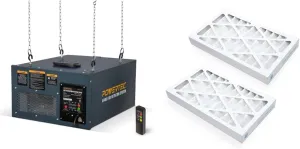 POWERTEC AF4000 Remote Controlled 3-Speed Air Filtration System (300/350/400 CFM) & 75040 Outer Filter for POWERTEC AF4000/ WEN 3410/ Shop Fox W1830 Air Filtration System, 2PK
