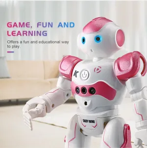 PowerTRC RC Robot Toys for Kids, Remote Control Smart Robot, Programmable, Gesture Sensing Toy with Light & Sound Birthday Gift Present for Age 6 7 8 9 10 , Pink, RBR2 Pink-K