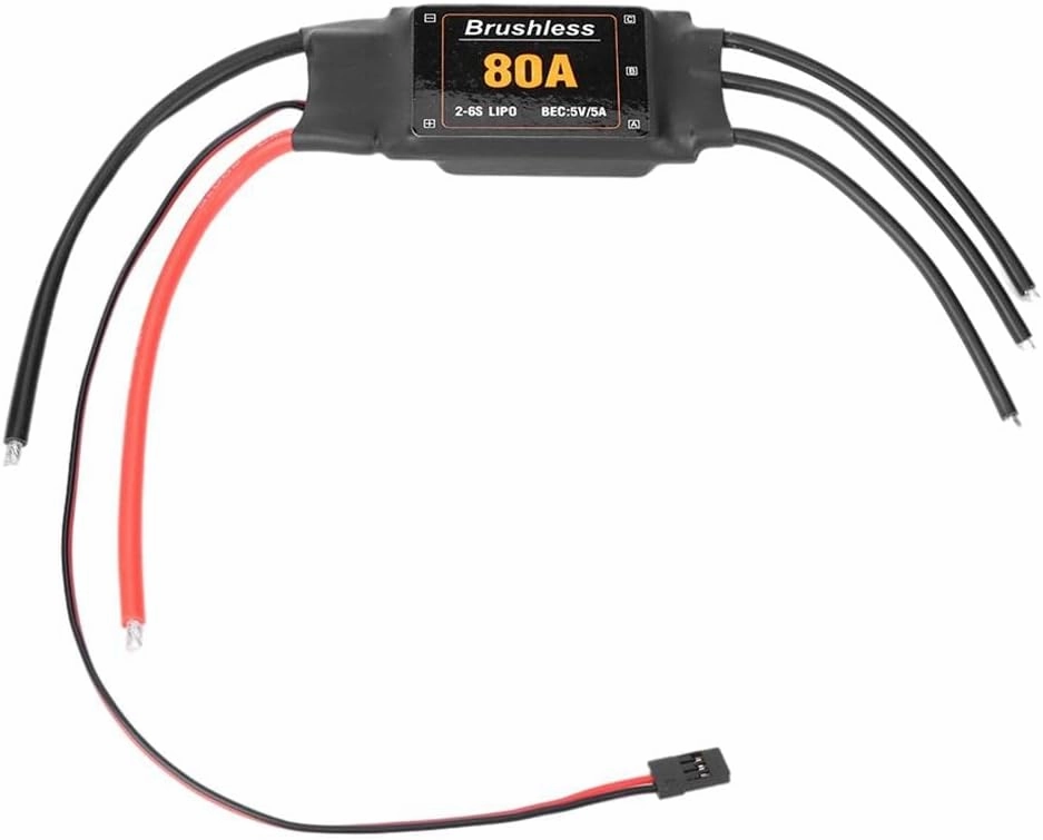 Premium 80A Brushless ESC Speed Controller - High Performance Remote Controlled RC Aircraft Electronic BEC Power Module for Quadcopter, Helicopter, and Drone with Multiple ion