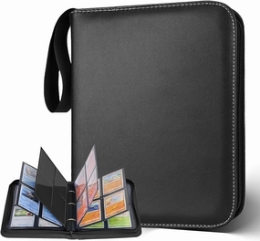 Premium Black 4 Pocket Baseball Card Binder 400Double Sided Pocket PU Collection Binder with Acid-Free Sleeves - Waterproof, Rugged, Small Size,Large Capacity - Ideal for Sports Cards,Pokemon,and More