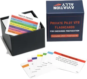 Private Pilot VFR Flashcards for Checkride Oral Exam Preparation - 260 Cards Covering Essential Aviation Topics