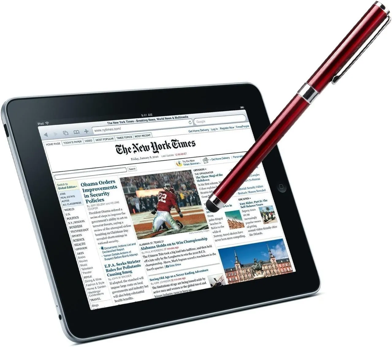 Pro Stylus Capacitive Pen Compatible with Kurio Tab Ultra 2 Upgraded Custom High Precision Touch Full Size 6 Pack! (RED)