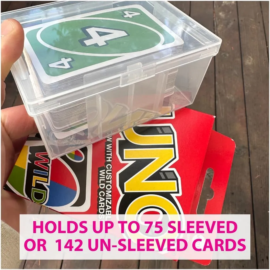 PRODUCT80 8 Pack BitsBins 100  Card Box with Unique Inner Wall Design, Holds 142 Un-sleeved or 75 Sleeved Standard Playing Cards, Compatible with MTG and Pokemon Cards, Snap Tight Lid