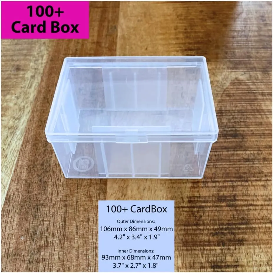PRODUCT80 8 Pack BitsBins 100  Card Box with Unique Inner Wall Design, Holds 142 Un-sleeved or 75 Sleeved Standard Playing Cards, Compatible with MTG and Pokemon Cards, Snap Tight Lid