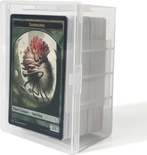 PRODUCT80 8 Pack BitsBins 100  Card Box with Unique Inner Wall Design, Holds 142 Un-sleeved or 75 Sleeved Standard Playing Cards, Compatible with MTG and Pokemon Cards, Snap Tight Lid