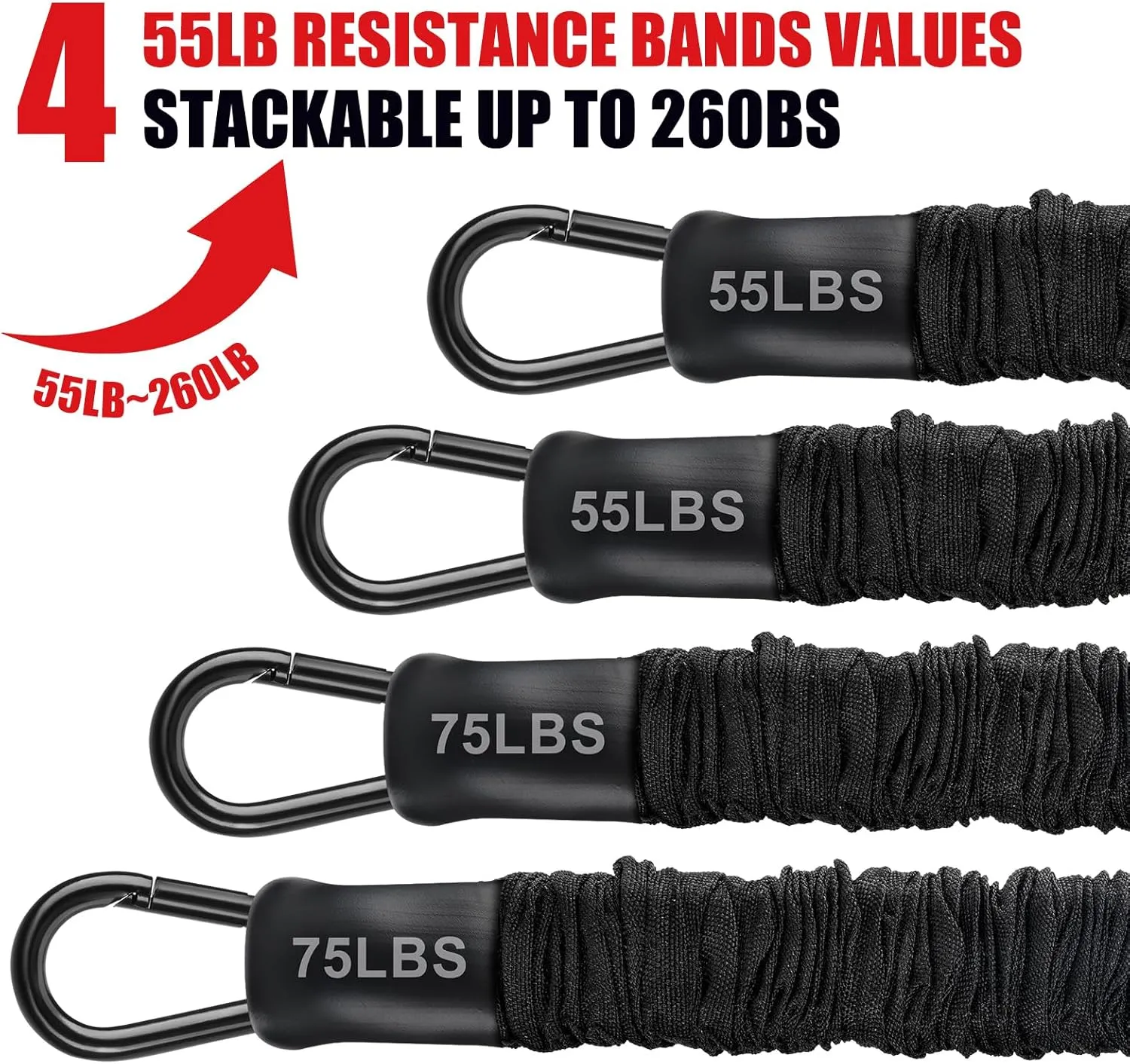 Pull Up Assistance Bands 260lbs, Heavy Pull Up Bands Resistance Bands for Pull Ups Working Out with Feet Rest, Pull Up Bar Bands Assistance Bands Strength Training Workout Equipment, Height Adjustable