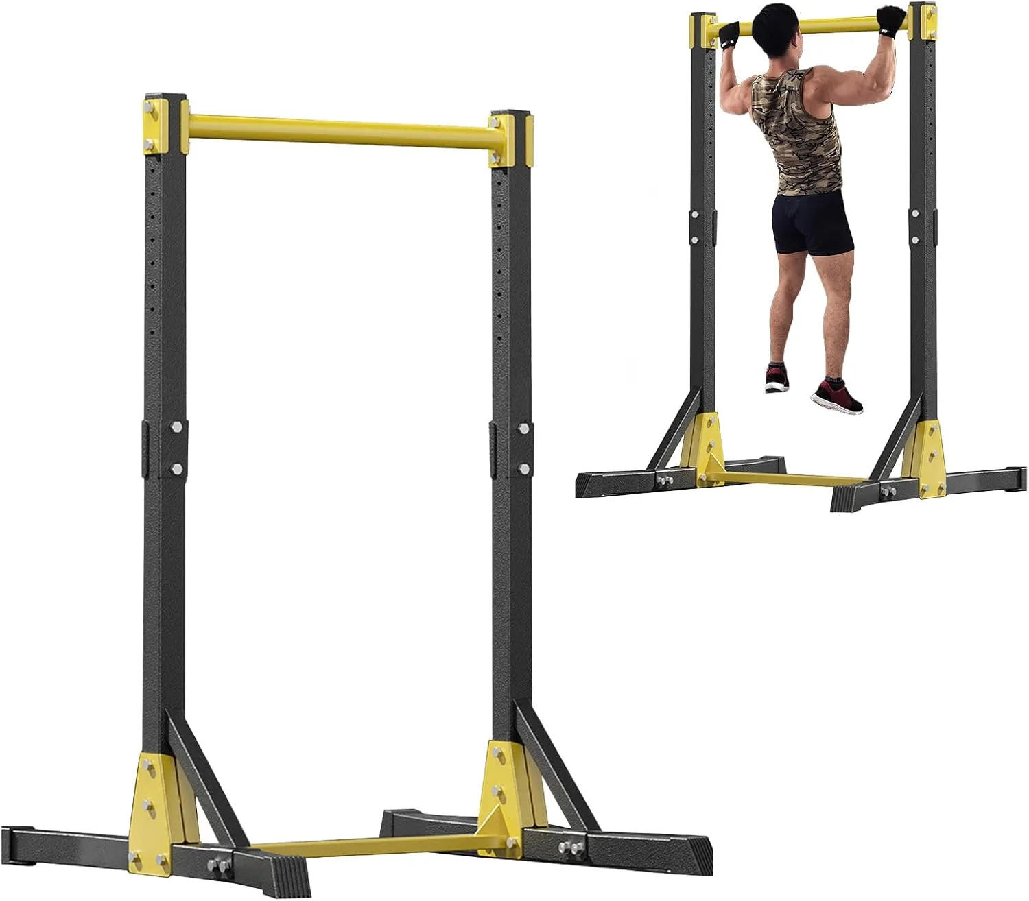 Pull Up Station,Pull Up Bar Free Standing 11 Gears Adjustment Portable Pullup Bar Station,Multi-Function Strength Training Pull Up Dip Station Pull Up Tower 400LBS for Home Gym