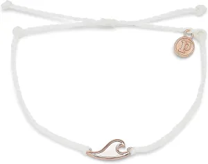 Pura Vida Silver or Rose Gold Mother of Pearl Wave Bracelet - 100% Waterproof, Adjustable Band