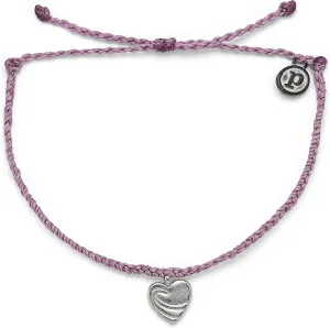 Pura Vida Silver or Rose Gold Surf Love Bracelet - 100% Waterproof, Adjustable Band - Brand Charm