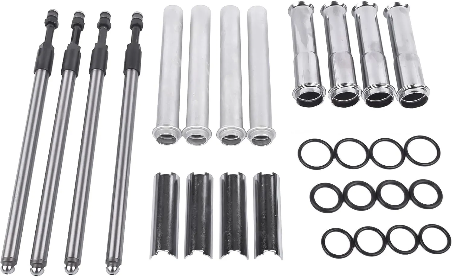 Pushrod Adjustable Chrome Cover Kit Replacement for 1999-2017 Har-ley David-son Twin Cam Models 88, 96, 102, & 110 (excluding 2017 Touring) # 106-6051, 0928-0023, 493889