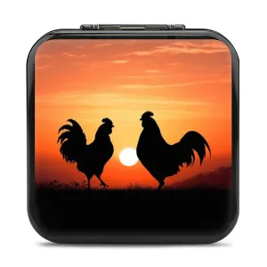 QMNBTES Animal Chickens Switch Game Case Switch Game Holder Cartridge Case Storage 24 Games & 2 Micro Sd Card Slots, Travel Carry Cases, Portable Games Card Storage, Hard Shell, Buckle Closure