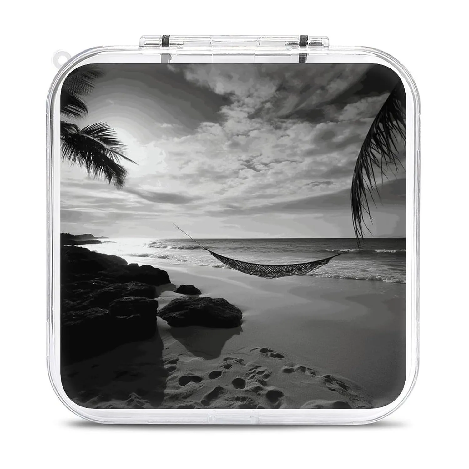 QMNBTES Beach Switch Game Case Switch Game Holder Cartridge Case Storage 12 Games & 2 Micro Sd Card Slots, Travel Carry Cases, Portable Games Card Storage, Hard Shell, Buckle Closure