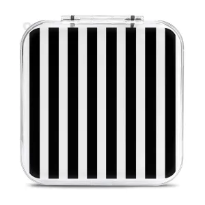 QMNBTES Black & White Stripe Switch Game Case Switch Game Holder Cartridge Case Storage 12 Games & 2 Micro Sd Card Slots, Travel Carry Cases, Portable Games Card Storage, Hard Shell, Buckle Closure