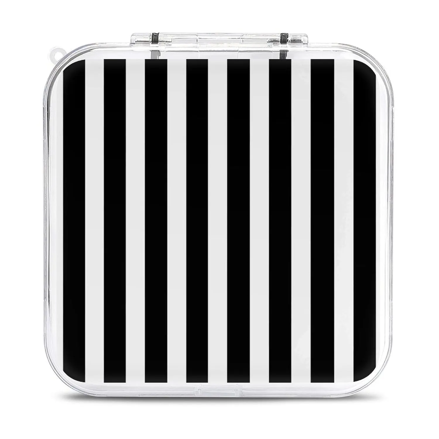 QMNBTES Black & White Stripe Switch Game Case Switch Game Holder Cartridge Case Storage 12 Games & 2 Micro Sd Card Slots, Travel Carry Cases, Portable Games Card Storage, Hard Shell, Buckle Closure