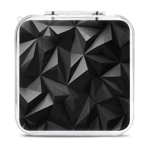 QMNBTES Black Geometric Switch Game Case Switch Game Holder Cartridge Case Storage 12 Games & 2 Micro Sd Card Slots, Travel Carry Cases, Portable Games Card Storage, Hard Shell, Buckle Closure