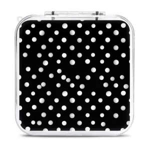 QMNBTES Black White Polka Dots Switch Game Case Switch Game Holder Cartridge Case Storage 12 Games & 2 Micro Sd Card Slots, Travel Carry Cases, Portable Games Card Storage, Hard Shell, Buckle Closure