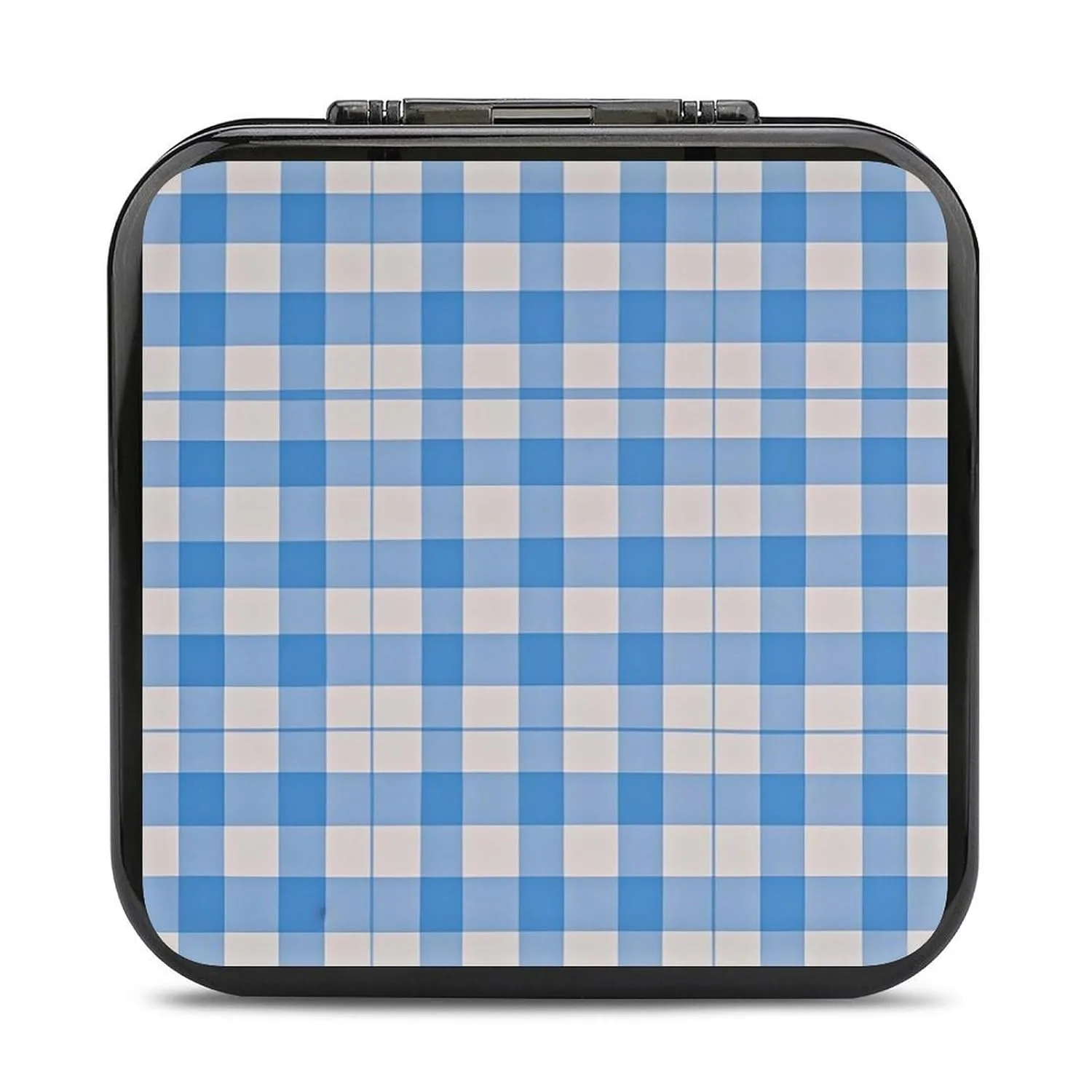 QMNBTES Blue And White Switch Game Case Switch Game Holder Cartridge Case Storage 24 Games & 2 Micro Sd Card Slots, Travel Carry Cases, Portable Games Card Storage, Hard Shell, Buckle Closure