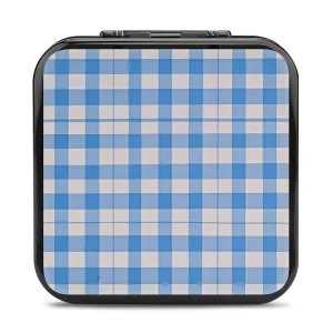 QMNBTES Blue And White Switch Game Case Switch Game Holder Cartridge Case Storage 24 Games & 2 Micro Sd Card Slots, Travel Carry Cases, Portable Games Card Storage, Hard Shell, Buckle Closure