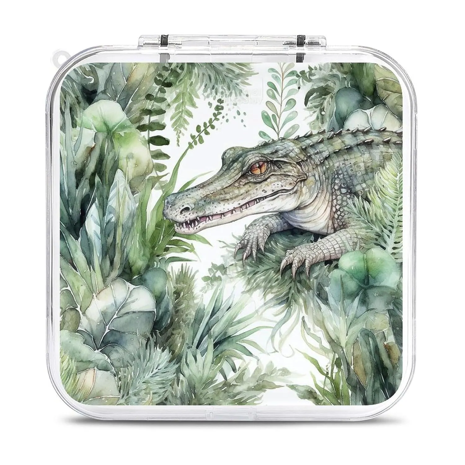 QMNBTES Crocodile Green Switch Game Case Switch Game Holder Cartridge Case Storage 12 Games & 2 Micro Sd Card Slots, Travel Carry Cases, Portable Games Card Storage, Hard Shell, Buckle Closure