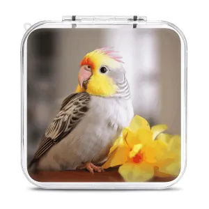 QMNBTES Cute Cockatiel Switch Game Case Switch Game Holder Cartridge Case Storage 12 Games & 2 Micro Sd Card Slots, Travel Carry Cases, Portable Games Card Storage, Hard Shell, Buckle Closure