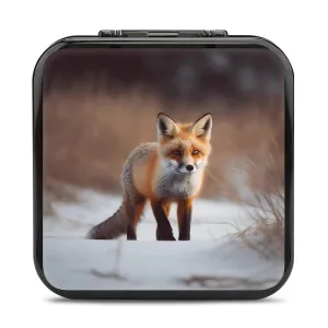 QMNBTES Cute Fox Switch Game Case Switch Game Holder Cartridge Case Storage 24 Games & 2 Micro Sd Card Slots, Travel Carry Cases, Portable Games Card Storage, Hard Shell, Buckle Closure