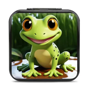 QMNBTES Cute Frog Switch Game Case Switch Game Holder Cartridge Case Storage 24 Games & 2 Micro Sd Card Slots, Travel Carry Cases, Portable Games Card Storage, Hard Shell, Buckle Closure