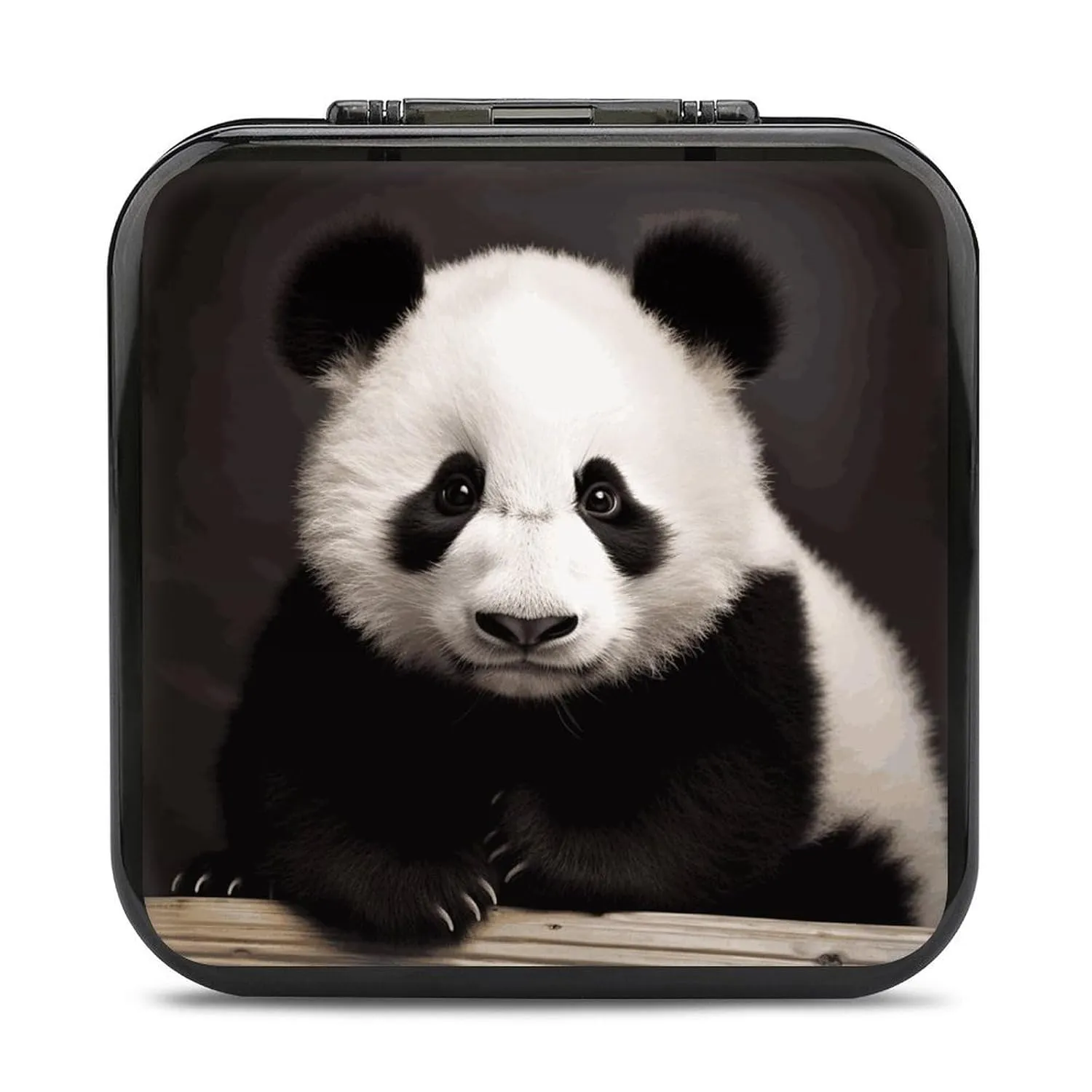 QMNBTES Cute Panda Switch Game Case Switch Game Holder Cartridge Case Storage 24 Games & 2 Micro Sd Card Slots, Travel Carry Cases, Portable Games Card Storage, Hard Shell, Buckle Closure
